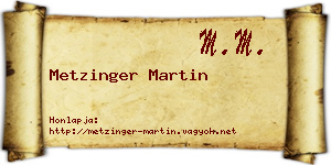 Metzinger Martin névjegykártya