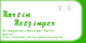 martin metzinger business card